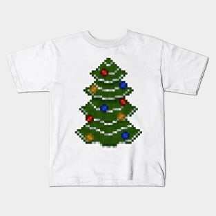 Pixel Christmas Tree Kids T-Shirt